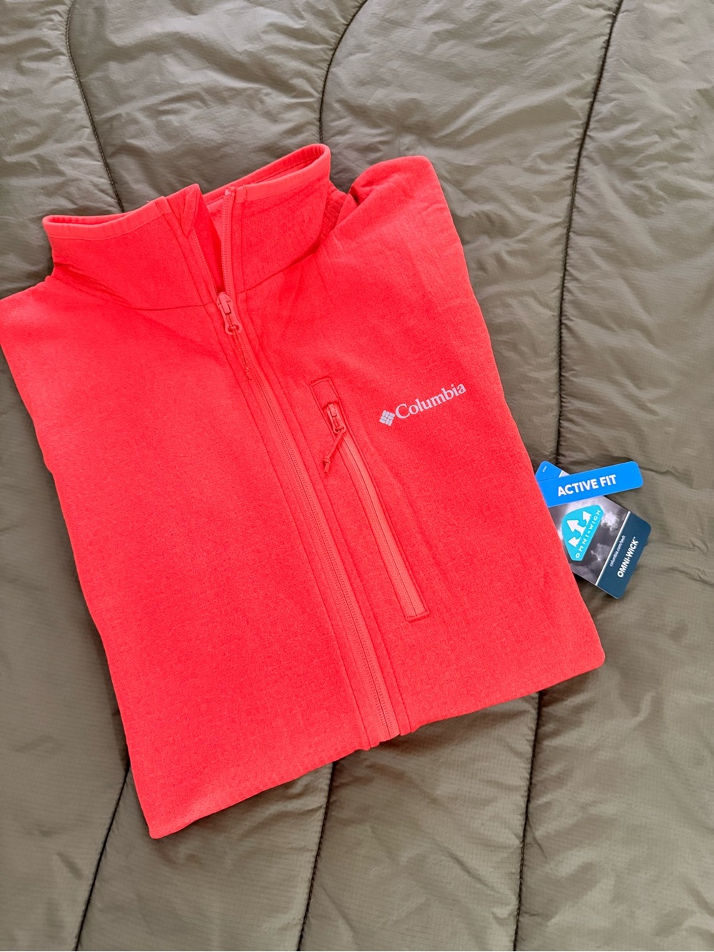 Columbia Omni-Wick Active Fit Bright Orange Full-Zip Fleece Jacket